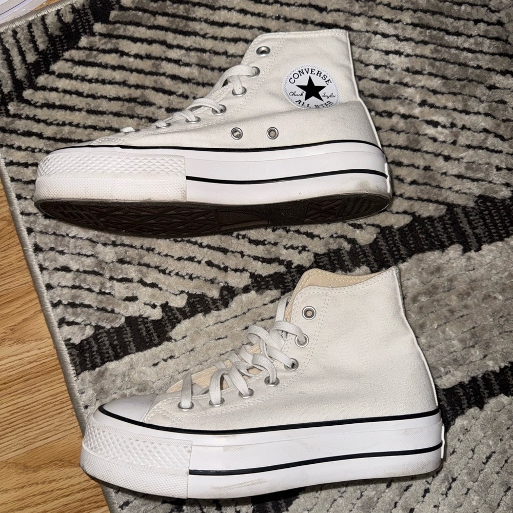 Converse Off-White High-Tops with Black Trim